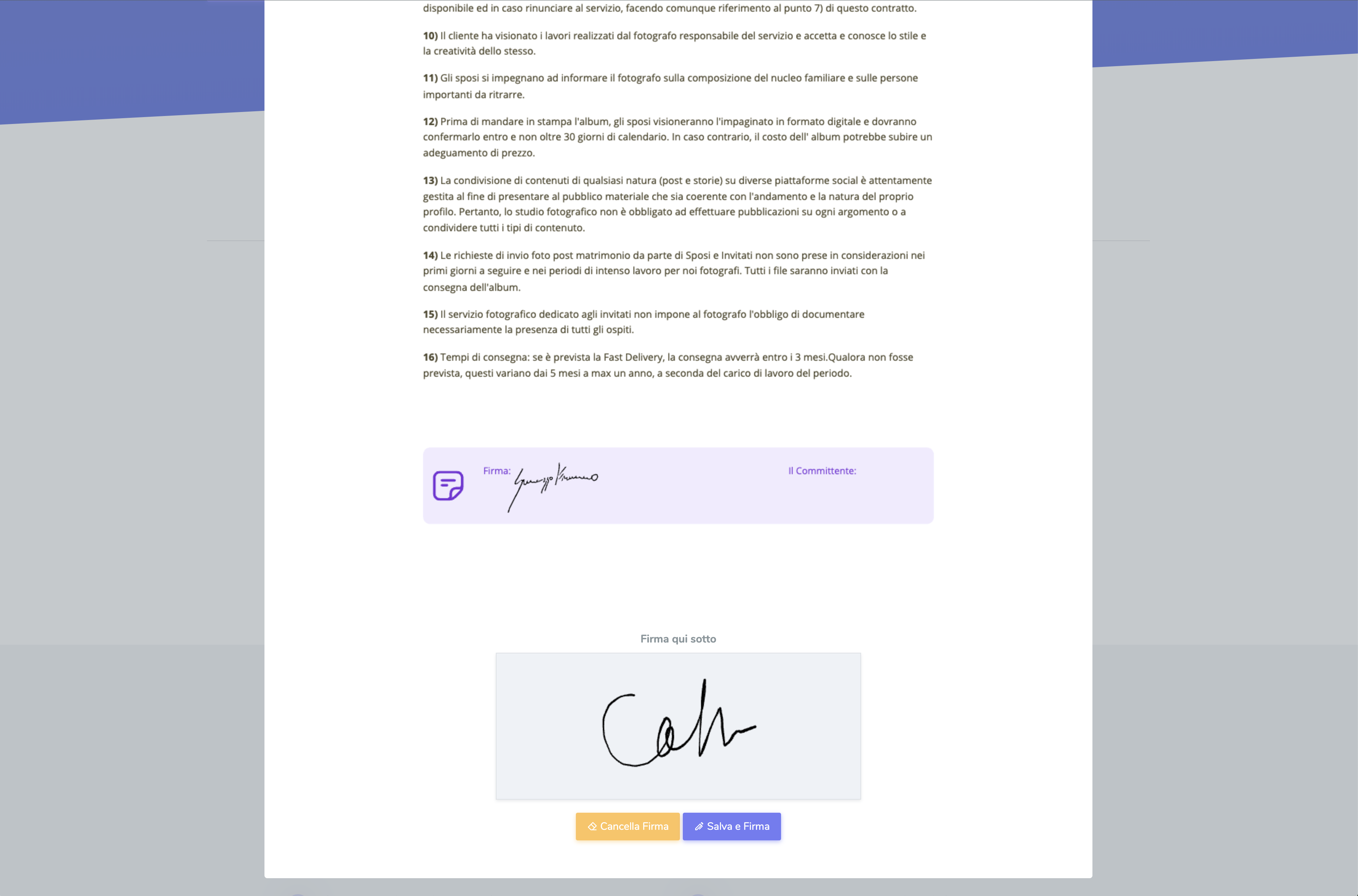Firma Contratto